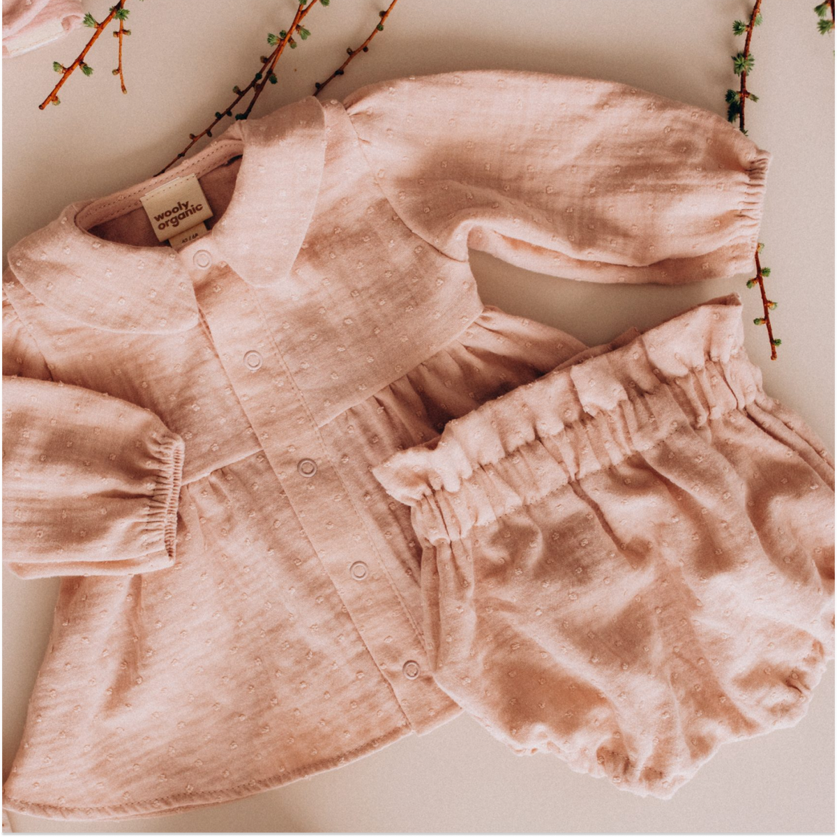 MUSLIN LONGSLEEVE BLOUSE WITH BLOOMERS
