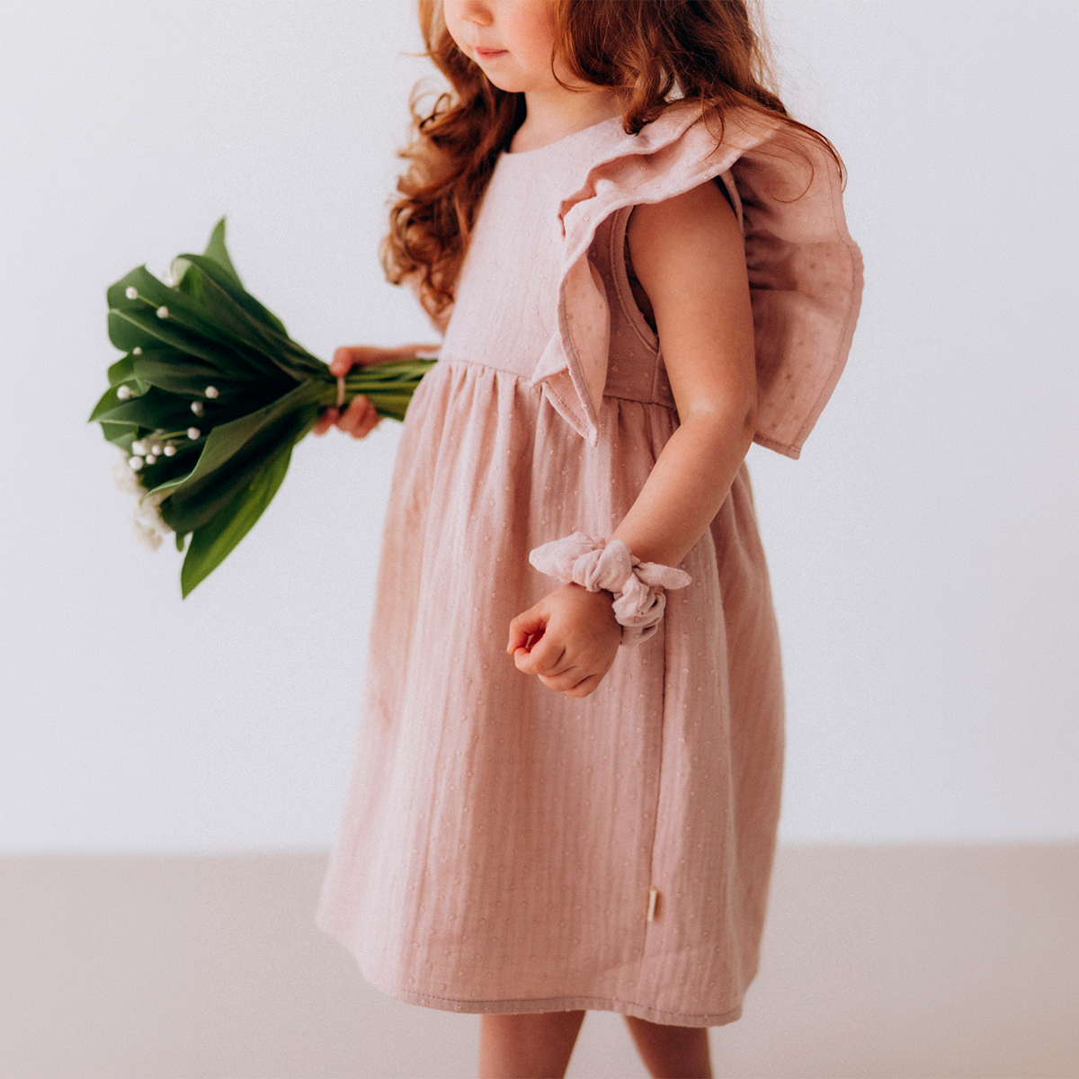 MUSLIN DRESS WITH RUFFLES