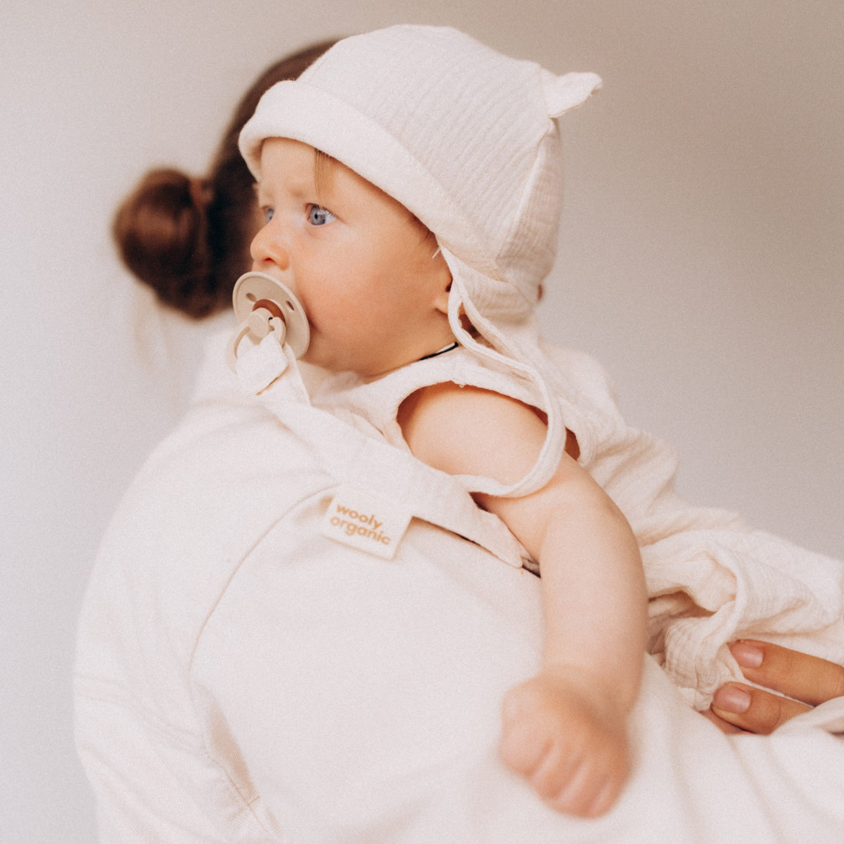 MUSLIN SUN HAT WITH TEDDY EARS