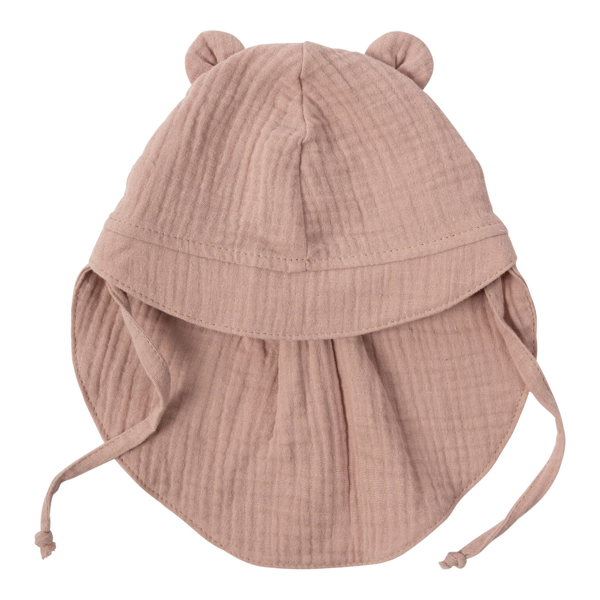 MUSLIN SUN HAT WITH TEDDY EARS