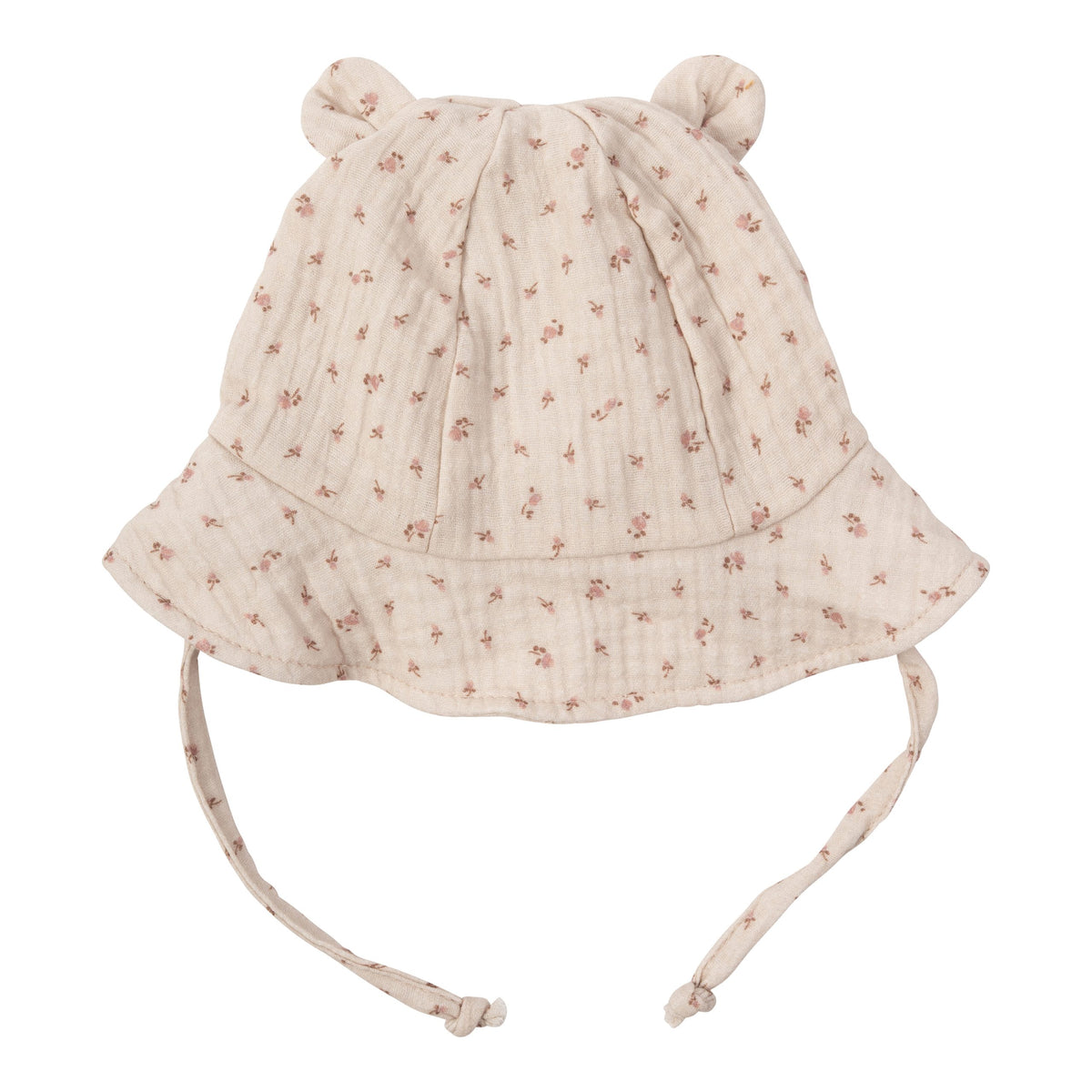 MUSLIN SUN HAT WITH TEDDY EARS