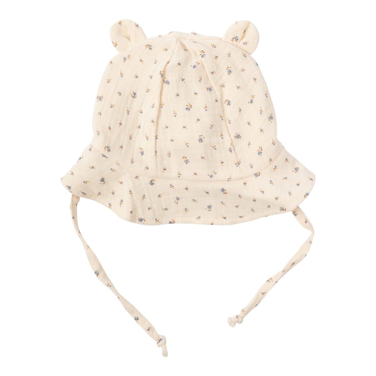 MUSLIN SUN HAT WITH TEDDY EARS