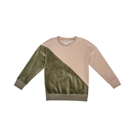 VELOUR SWEATER - SAND/KHAKI