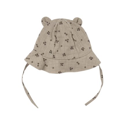 MUSLIN SUN HAT WITH TEDDY EARS - GOTS - SS25