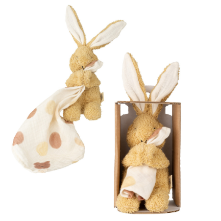 MUSLIN COMFORTER WITH SOFT TOY - BUNNY