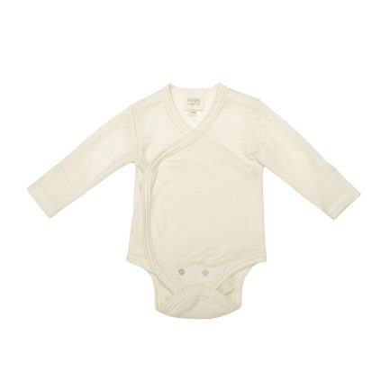 MERINO WOOL/SILK LONGSLEEVE WRAP BODYSUIT - NOOS