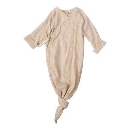 MUSLIN KNOTTED KIMONO GOWN - GOTS - SS26
