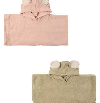 KIDS PONCHO WITH MOUSE EARS - GOTS - SS26